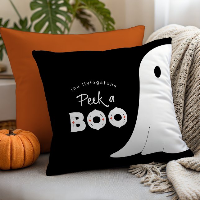 Coussin Jetez un oeil à un fantôme personnalisé Halloween (Créateur téléchargé)