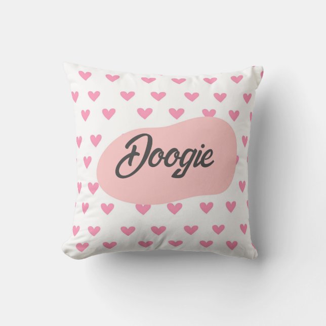 Coussin Jeu de coeur de nom personnalisé motif (Recto)