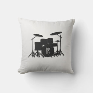Coussin Jeu de tambour Monogramme Argent