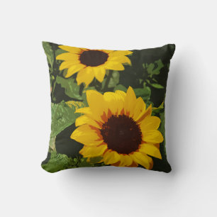 Coussin Jeu d'oreiller de design de tournesol jaune