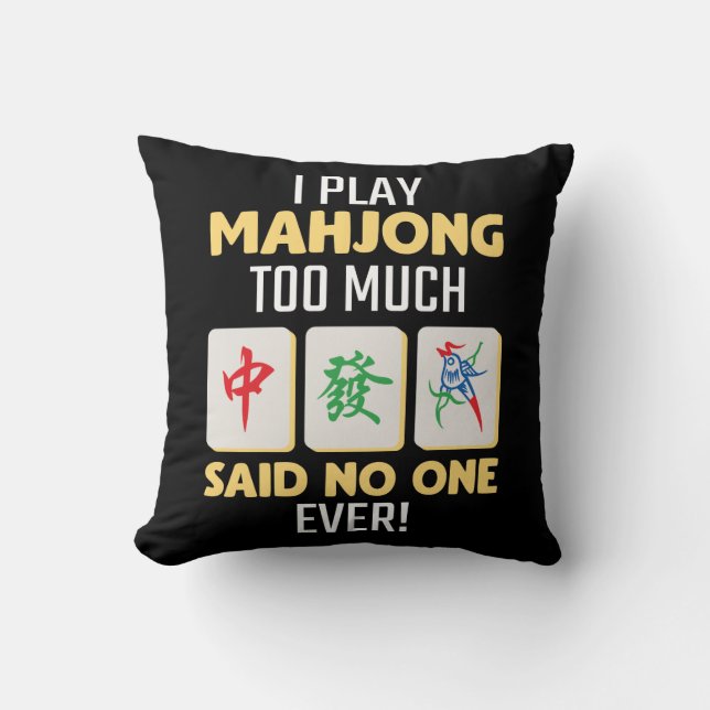 Coussin Jeu du jeu de société Mahjong Gamer Chine Japon Ma (Recto)