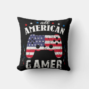 Coussin Jeu vidéo Patriotique Gamer Américain 4th Jul