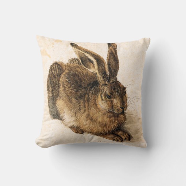 Coussin Jeune carreau de lièvres d'Albrecht Durer (Recto)