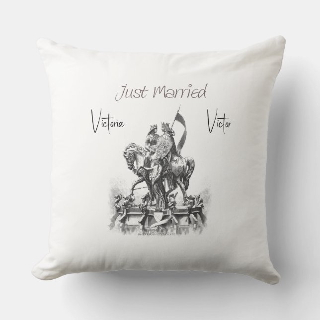 Coussin Jeune couple de la Renaissance sur un cheval