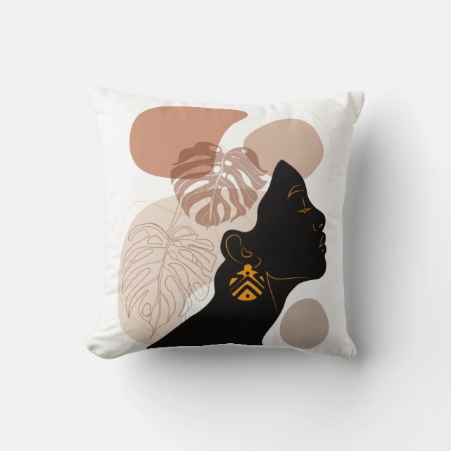 Coussin Jeune femme afro-américaine BLM (Recto)