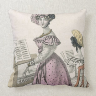 Coussin Jeune femme dans une robe rose d'organdi