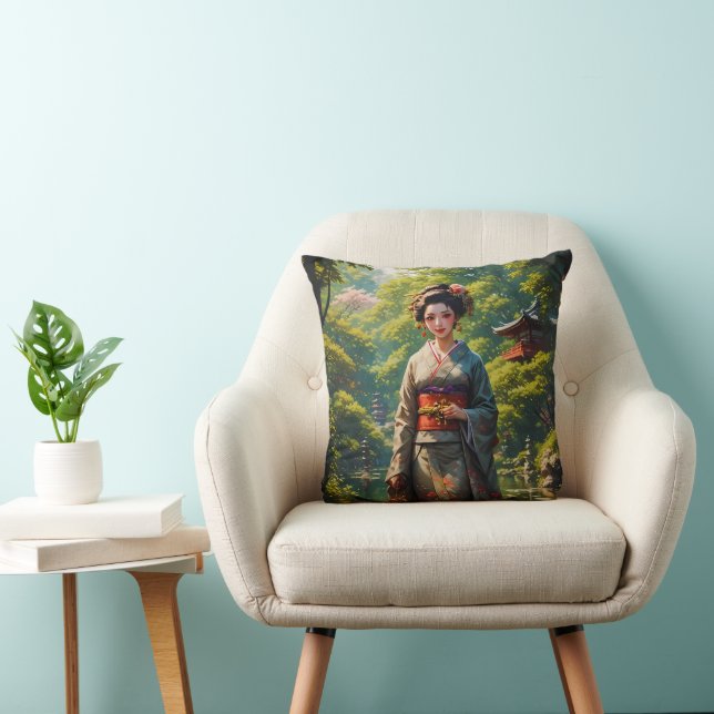 Coussin Jeune fille du jardin vert (Chaise)