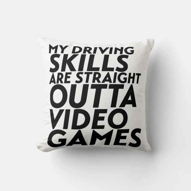Coussin Jeux vidéo de voiture de course amusant pour Geek  (Recto)