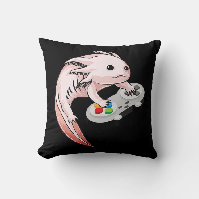 Coussin Jeux vidéo Gamesolotl Axolotl Jeux Kawaii Anime (Recto)