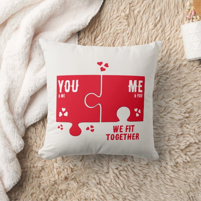 Coussin Jigsaw Hearts NOUS ALLONS BIEN ENSEMBLE Couples Sa (Couverture)