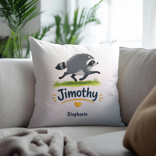 Coussin Jimothy Raton Laveur Viral Drôle Trash Panda Faune