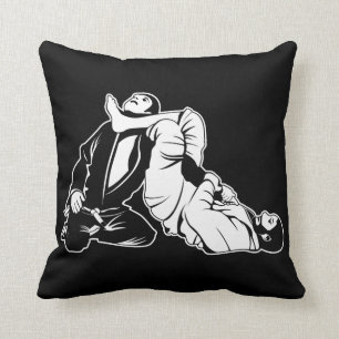 Coussin jiu jitsu martial art fighter vector