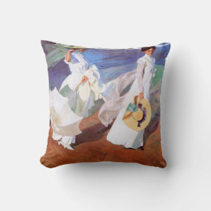 Coussin Joaquin Sorolla Femmes Promenade Plage