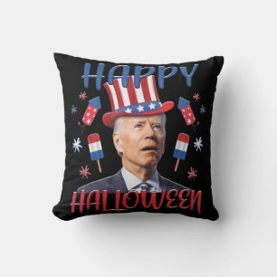 Coussin Joe Biden a confondu Joyeux 4ème d'Halloween Quatr
