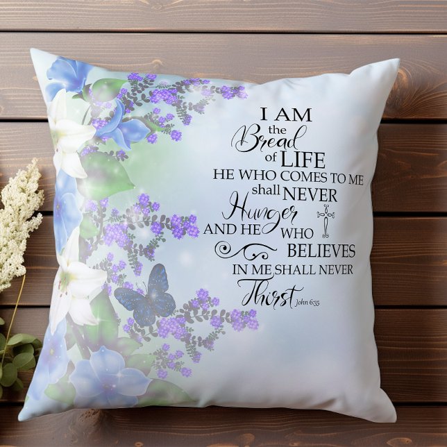 Coussin John 635 Pain de vie bleu floral Inspirationnel (Créateur téléchargé)