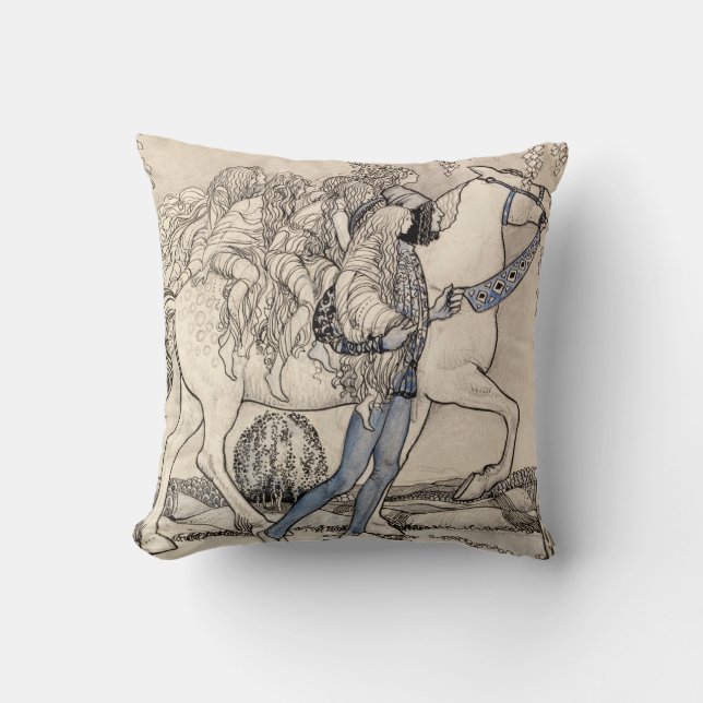 Coussin John Bauer Il mena le Cheval à l'énigme (Recto)