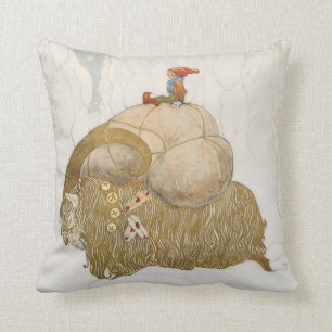 Coussin John Bauer la chèvre de Noël de Julbock l'art Vint