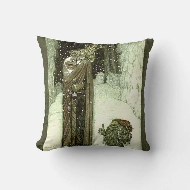 Coussin John Bauer la princesse et le Troll (Recto)