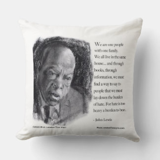 Coussin John Lewis & Citation beau portrait