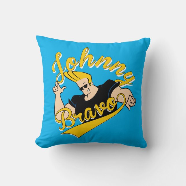 Coussin Johnny Bravo Graphisme sportif (Recto)