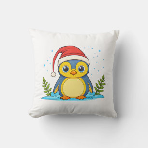 Coussin Joie de Noël de pingouin