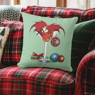 Coussin Joie de Noël Fête Rouge Cocktail Dragon de Fête