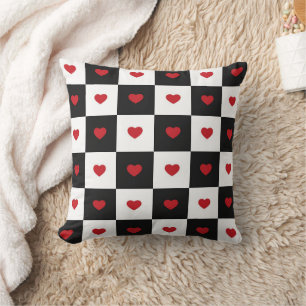 Coussin Joie des cœurs en damier