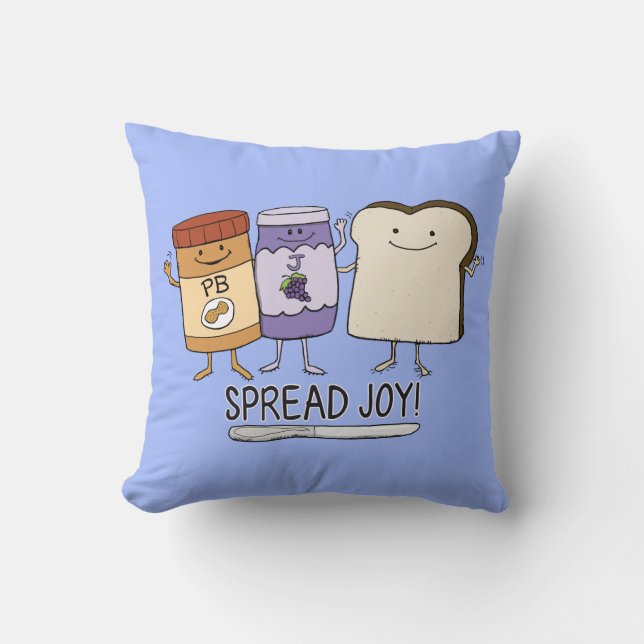 Coussin Joie mignonne de diffusion de beurre d'arachide et (Recto)