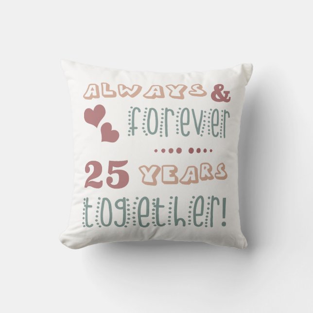 Coussin Joli 25e anniversaire de mariage (Recto)