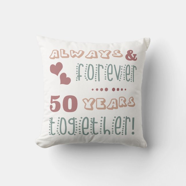 Coussin Joli 50e anniversaire de mariage (Recto)