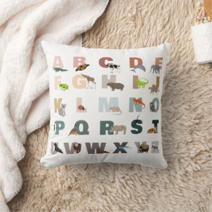 Coussin Joli Alphabet ABC Animaux