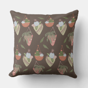 Coussin Joli amoureux Plante accrochant des pots en terre 