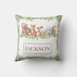 Coussin Joli animal boisé cadeau bébé garçon Jeter Oreille