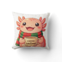 Joli Axolotl Buvant du Café Accent de Noël 