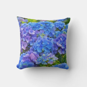 Coussin Joli Blue Hydrangea Fleurs Floral Art