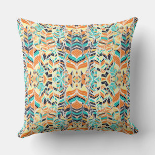 Coussin Joli boho coloré feuille motif