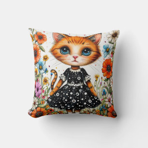 Coussin Joli chat de dessin animé
