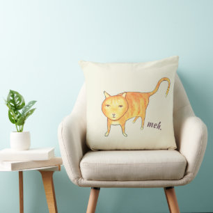 Coussin Joli Chat Orange Apathique