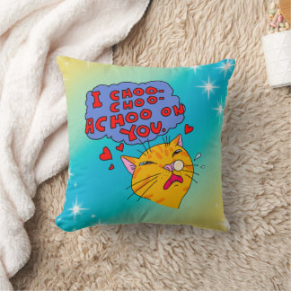 Coussin Joli Chat Orange Qui Éternue Sur Vous Texte