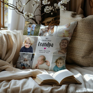 Coussin Joli Collage Photo 'Nous T'aimons Papi'
