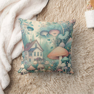 Coussin Joli Cottage Core Whimsical Village