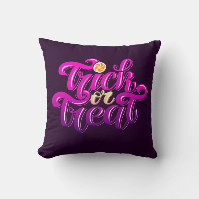 Coussin Joli coup ou traiter la typographie d'Halloween (Recto)