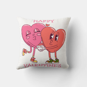 Coussin Joli Couple de Cœurs pour la Saint-Valentin