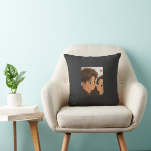 Coussin Joli Couple de Dessin Animé
