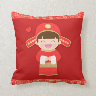 Coussin Joli Décor de Mariage Traditionnel Chinois pour le