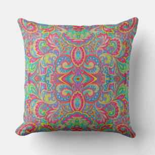Coussin Joli design floral vintage coloré