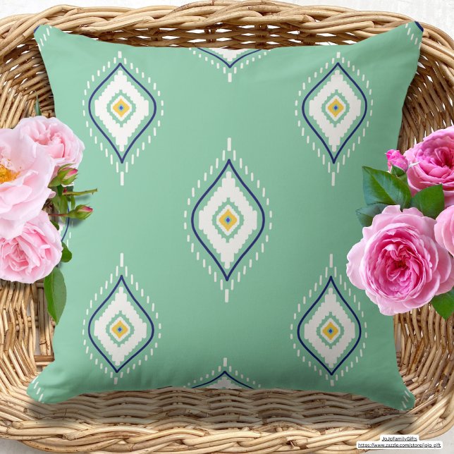 Coussin Joli design tribal Turquoise (Créateur téléchargé)