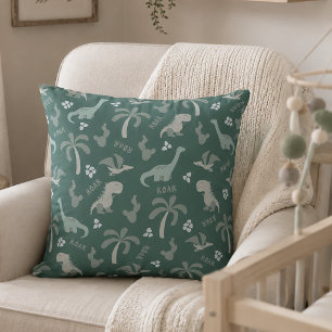 Coussin Joli dinosaure sarcelle