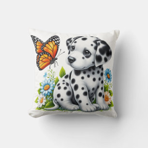 Coussin Joli(e) ami(e) dalmate/papillon