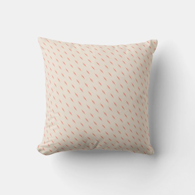 Coussin joli éclair rose esthétique preppy (Recto)